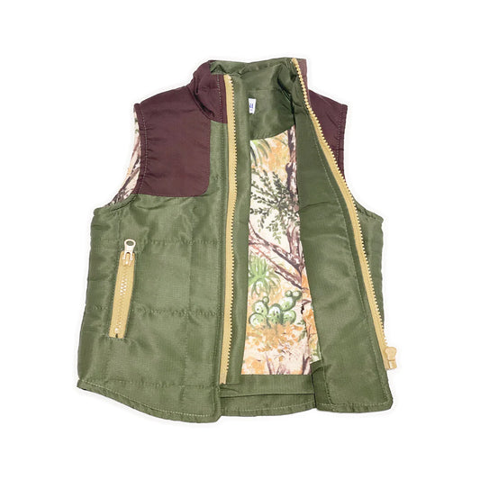 Blue Quail - Army Green and Brown Vest