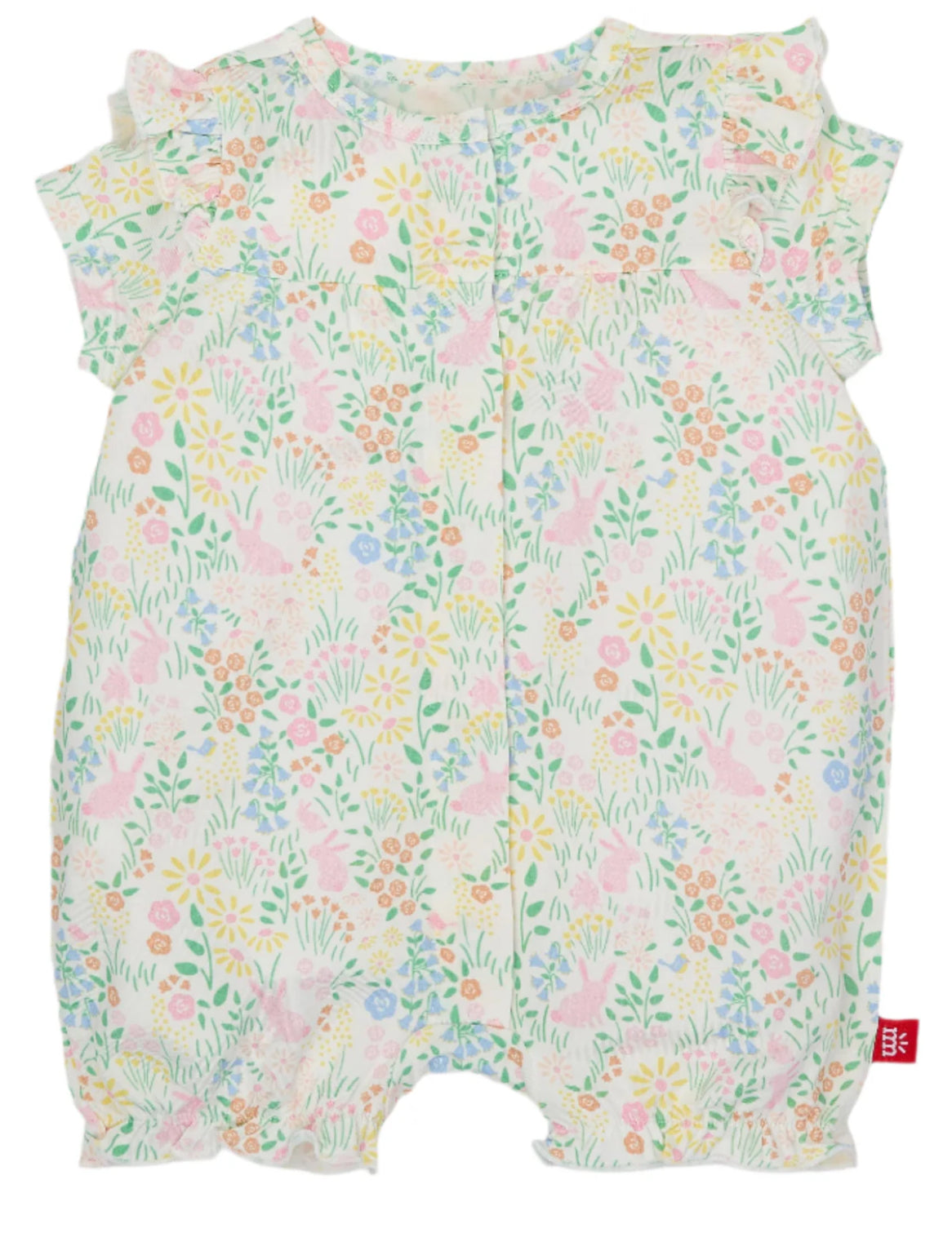 Magnetic Me - Hoppy Garden Modal Ruffle Sleeve Romper