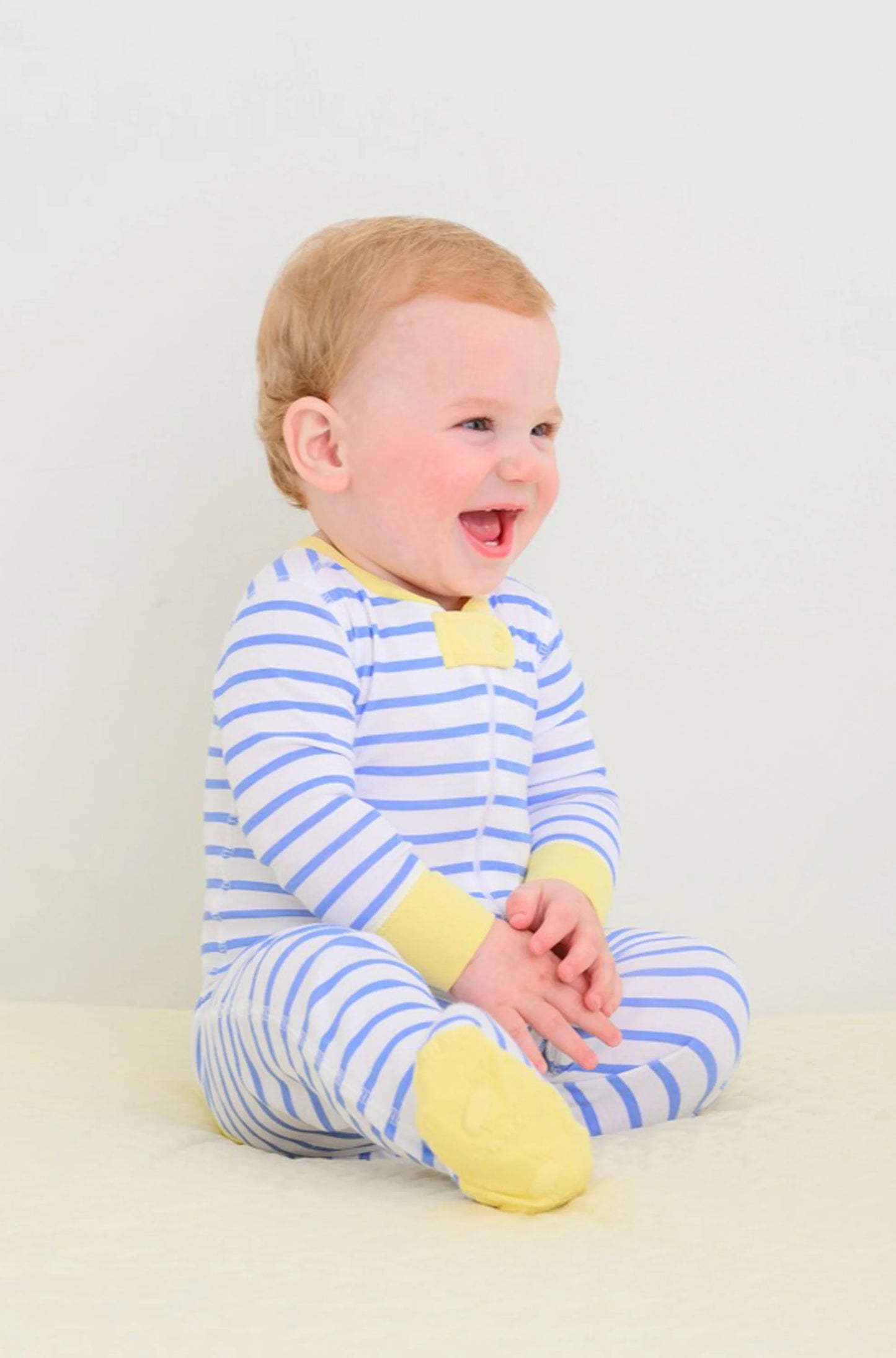 The Beaufort Bonnet - Knox's Night Night (Unisex) Barbados Blue Stripe With Lake Worth Yellow