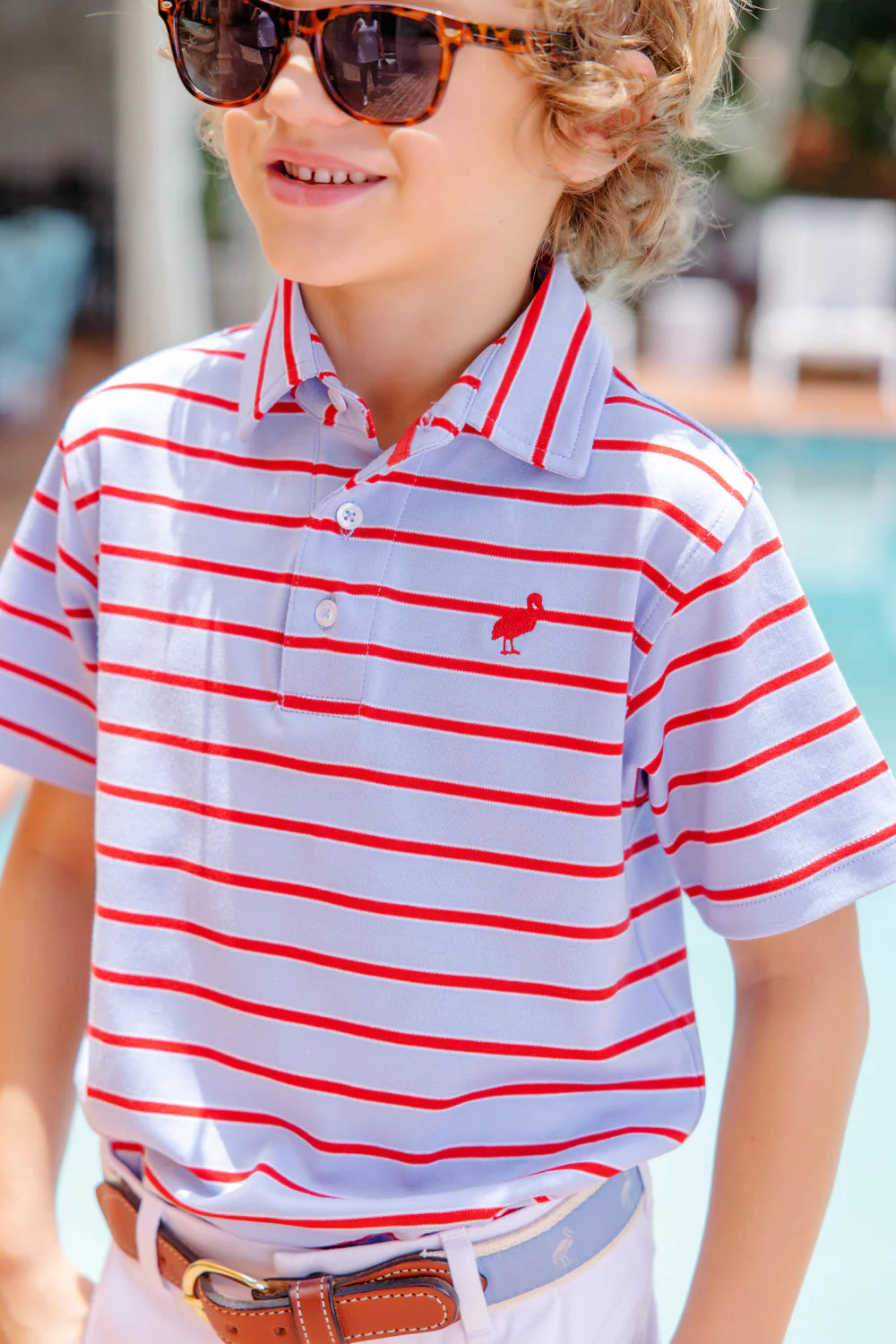 Beaufort Bonnet - Prim & Proper. Polo SS Pima - Broward Blue