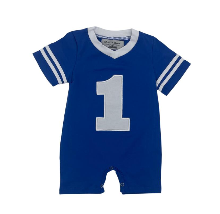 Blended Spirit Blue + White Jersey Romper