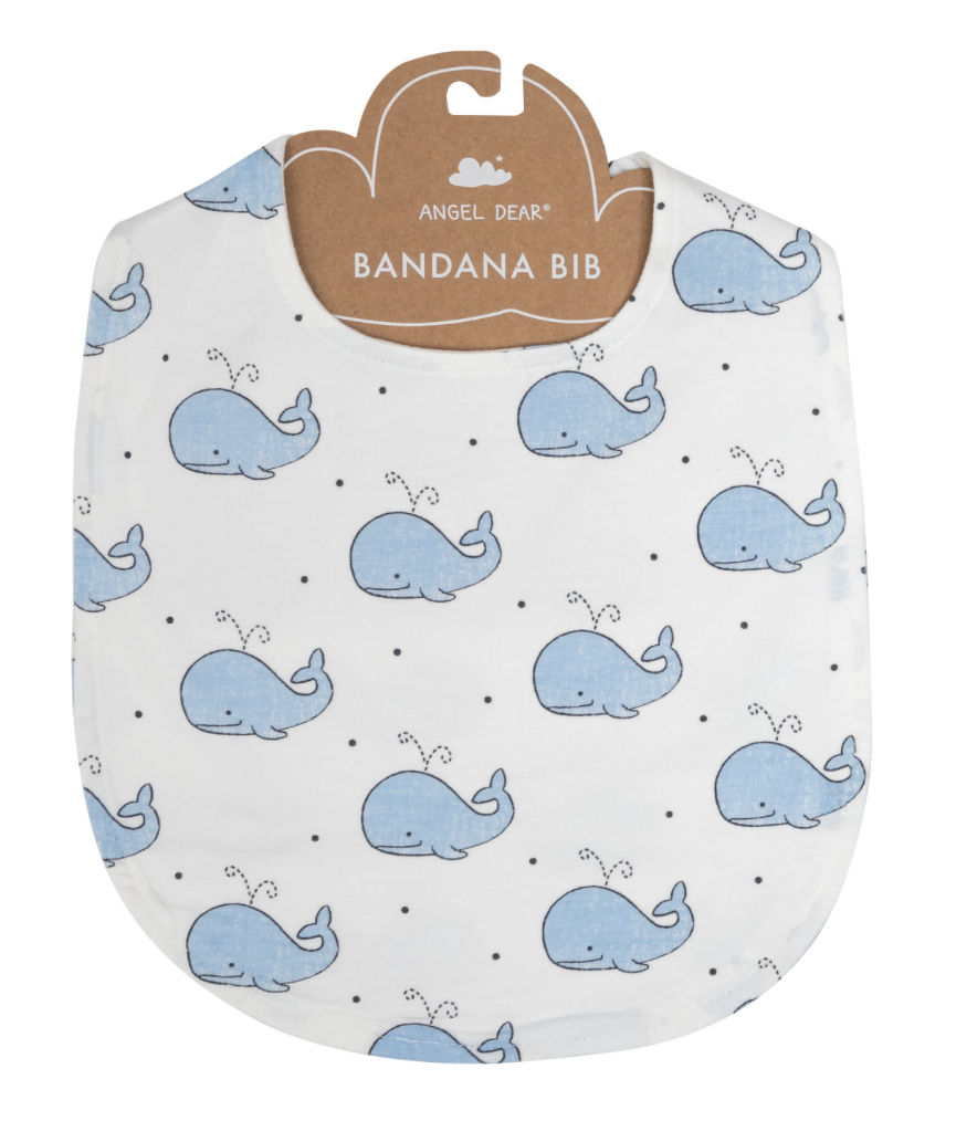 Angel Dear - Feeding Bib - Bubbly Whale Blue