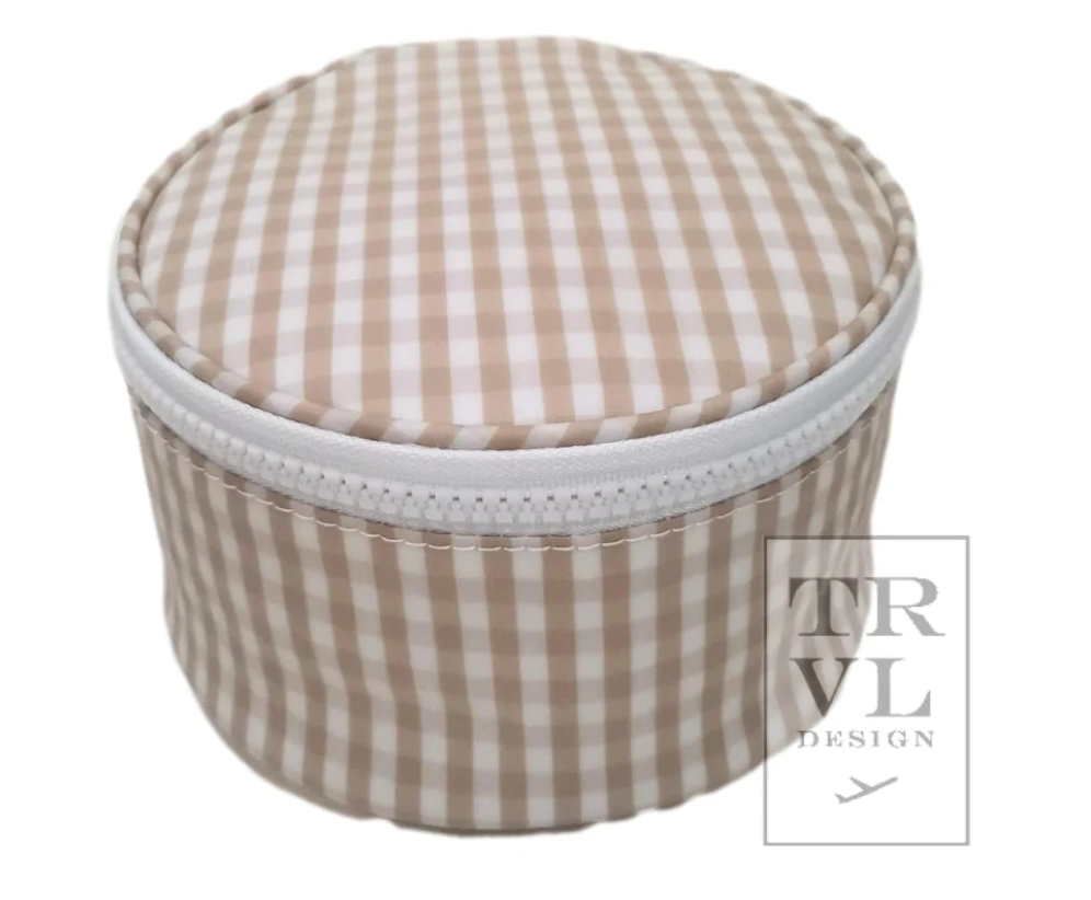 TRVL Design - Round Up Jewel Case - Gingham Khaki