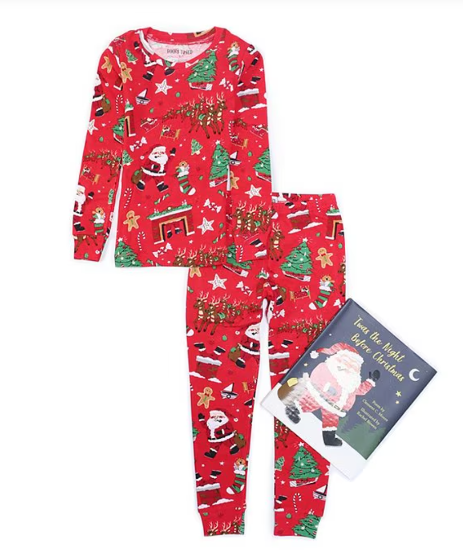Books To Bed - Twas the Night Before Christmas Pajama + Book Set