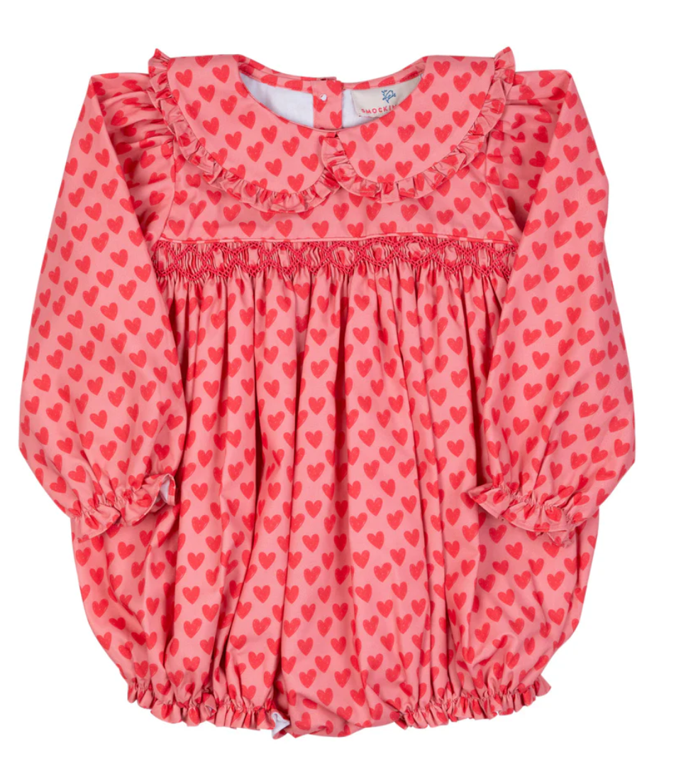 Smockingbird Ditsy Heaarts Smocked Bubble
