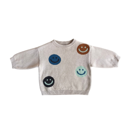 Baby Sprouts - Knit Sweater - Smiley Faces