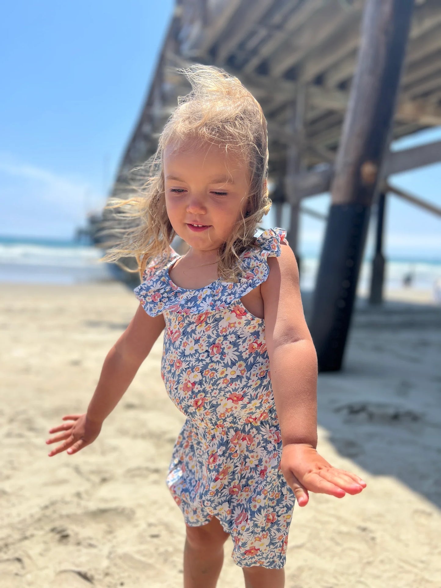 Vignette - Kathy Romper - Blue Floral