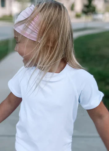 Yoga Baby - The Basic Collection - White Short Sleeve Lettuce