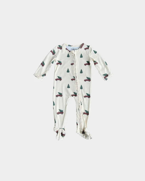 Babysprouts - Footie Romper - Christmas Truck