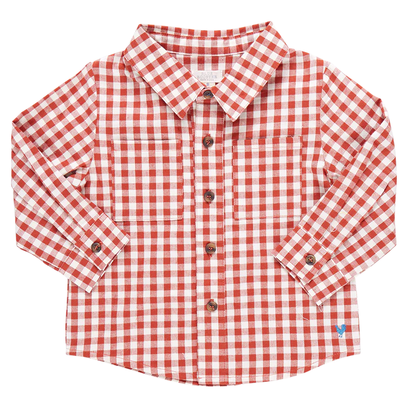 Pink Chicken - Boys Jack Shirt - Pony Gingham