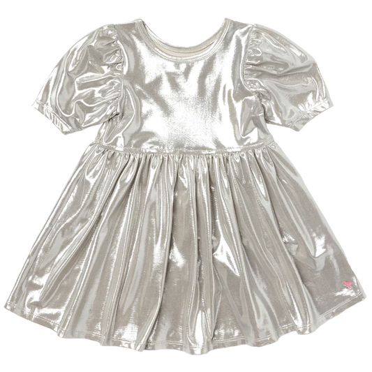 Pink Chicken - Girls Lame Laurie Dress - Champagne
