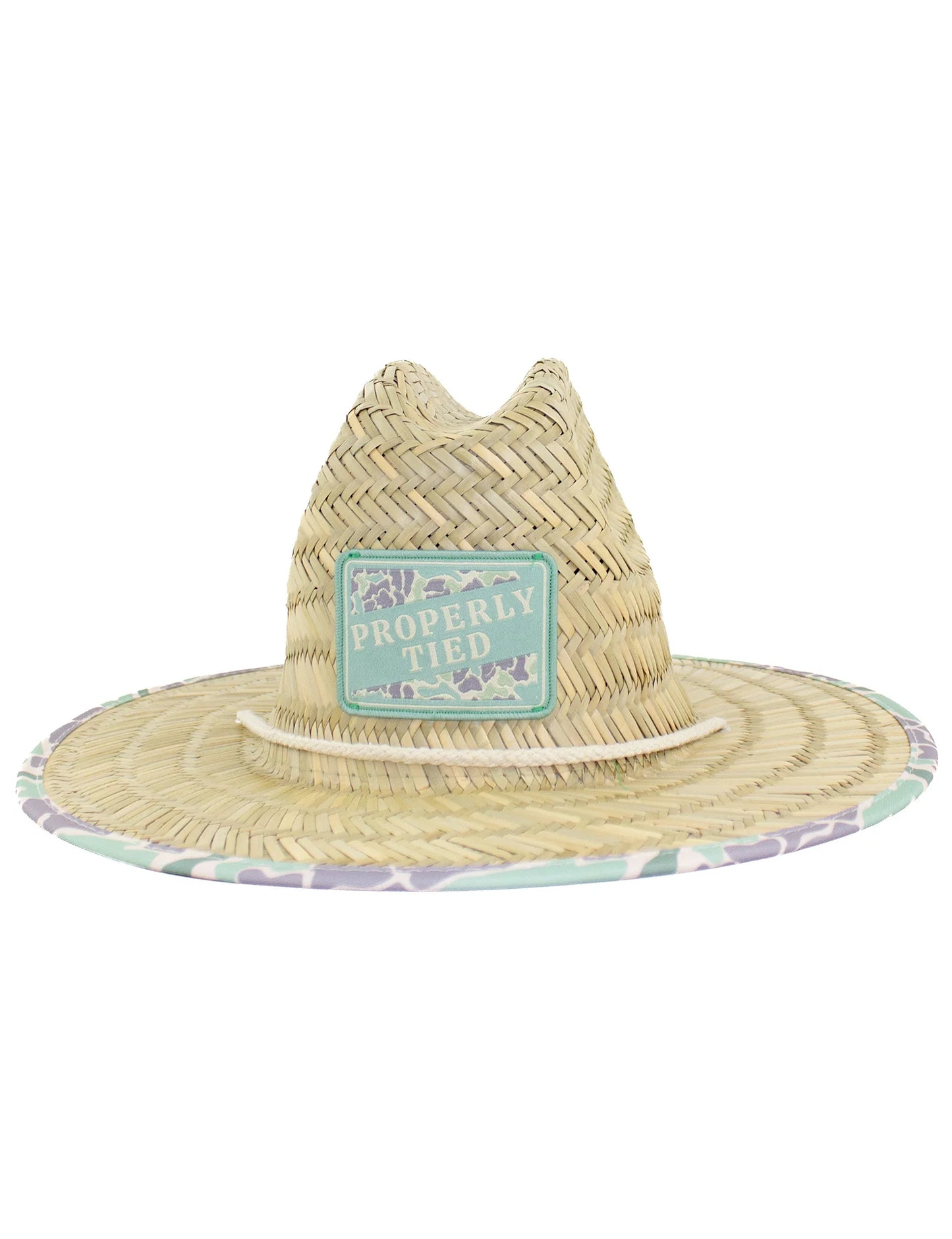 Properly Tied - Boys Cabo Straw Hat Sage Camo