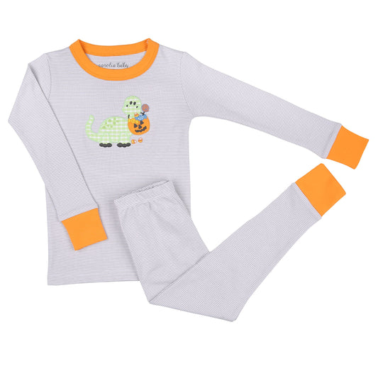 Magnolia Baby - Spooky Saurus Combo Toddler Long Pajamas Orange