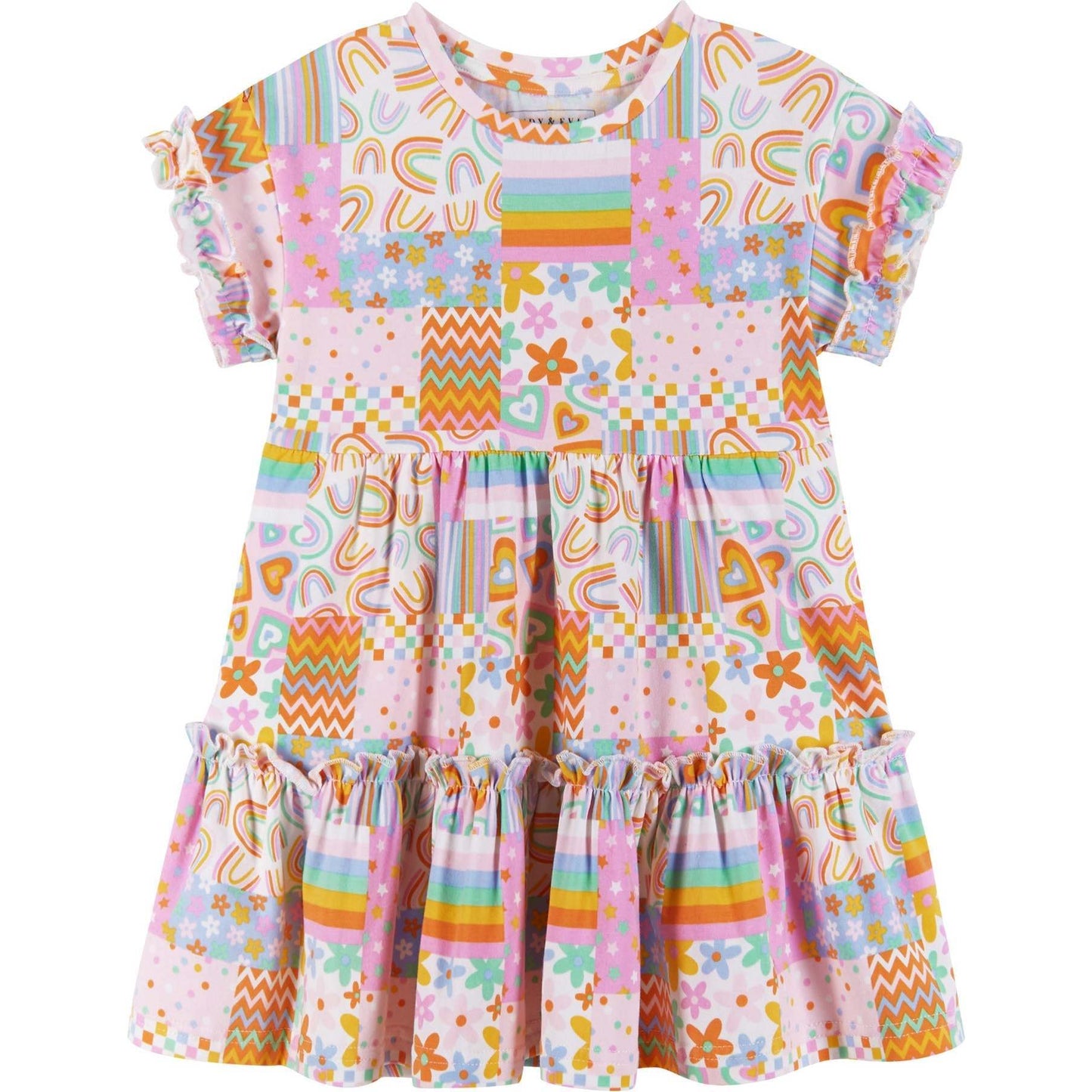 Andy & Evan - Multi Pattern Tile Print Dress
