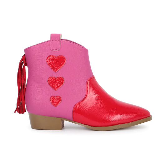 Yosi Samra - Miss Dallas Heart Western Boot - Pink/Red