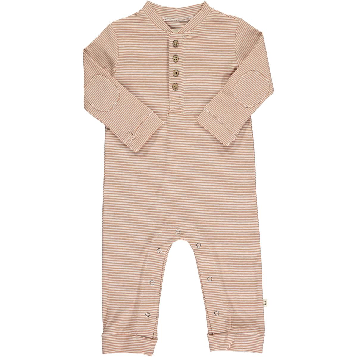 Me and Henry - Niota Henley Romper - Pumpkin/White Stripe