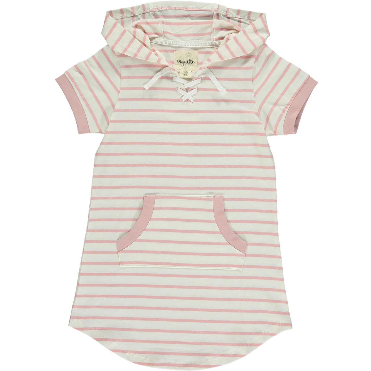 Vignette  - Tracey Dress -Pink/Ivory Stripe