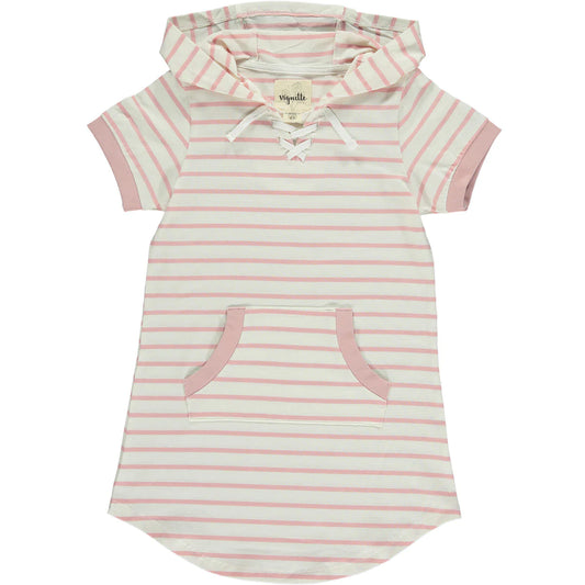 Vignette  - Tracey Dress -Pink/Ivory Stripe