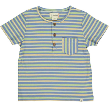 Me & Henry - Dodger Blue/Lime/Beige Ribbed Henley