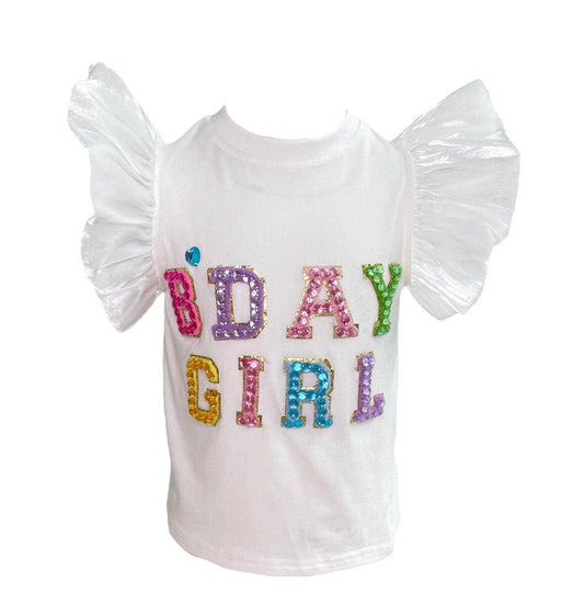 Lola and the Boys -  Birthday GIrl Gem Ruffle Shirt