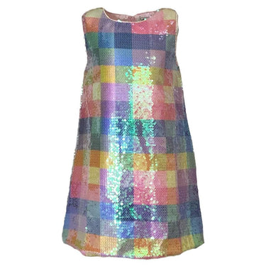 Lola and the Boys - Sequin Plaid Pastel Tank Dress