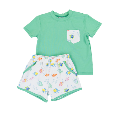Cypress Row Fish Frenzy Play Pocket Short Set