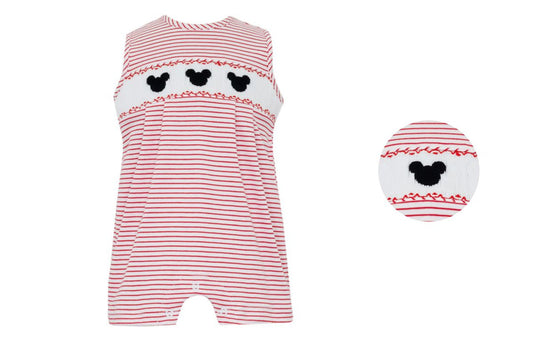 Petit Bebe - Mickey - Red Stripe Knit - Boy's Jon Jon