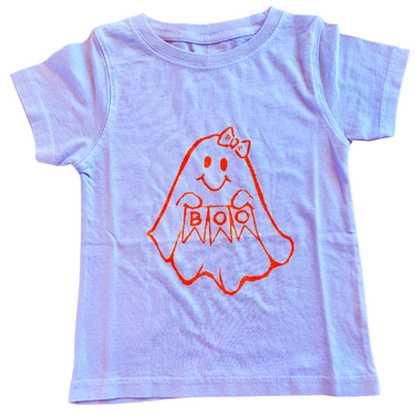 Mustard & Ketchup Kids - Short Sleeve Light Purple BOO Ghost T-Shirt