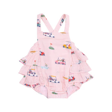 Angel Dear - Golf Cart Cuties Ruffle Sunsuit Pink