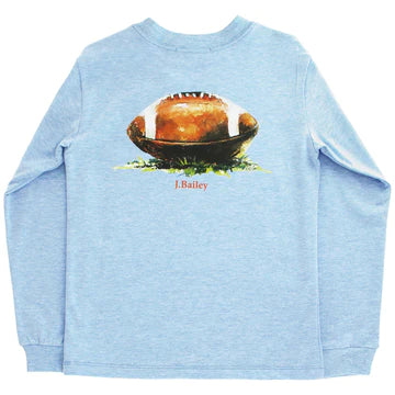 Bailey Boys -  L/S Tee Logo - Football on Heather Blue