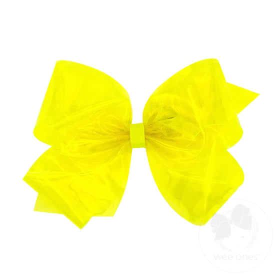 Wee Ones - King WeeSplash™ Vibrant Colored Vinyl Girls Swim Hair Bow - Yellow