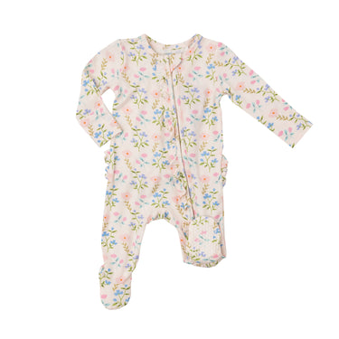 Angel Dear - 2 Way Ruffle Zipper Footie - Simply Pretty Floral