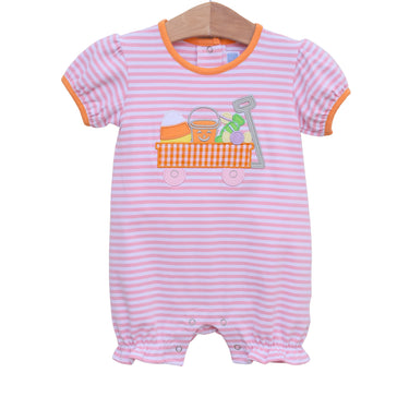Trotter Street - Halloween Wagon Romper - Pink