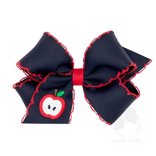 Wee Ones - Med Moonstitch With Apple Emblem on Tail - Navy/Red