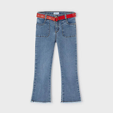 Mayoral - Denim Pants with Red Belt - 3534