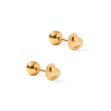 Linny Co - Violet Heart Screwback Stud Earrings