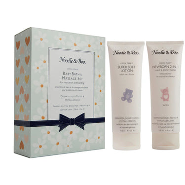 Noodle & Boo - Baby Bath and Massage Set Teal Daisy