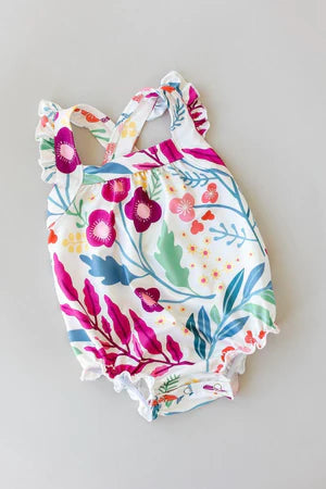 Mila & Rose - Mountain Blooms Ruffle Cross Back Romper – Picking ...