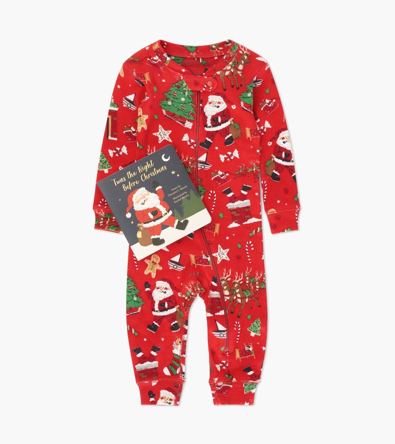 Books to Bed - Twas the Night Before Christmas - Baby Coverall & Book Set