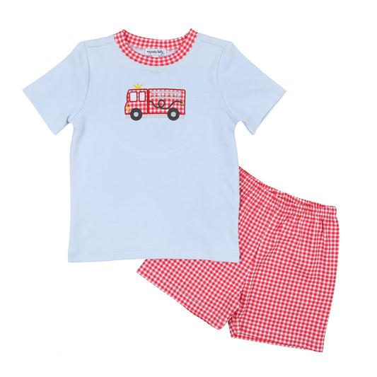 Magnolia Baby - Sound the Alarm Applique Short Set