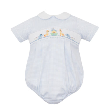 Petit Bebe - Noah's Ark Boy's - Lt. Blue Gingham Boys Bubble - S/S