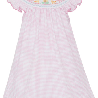 Petit Bebe - Noah's Ark GIrl's Pink Gingham Knit - Bishop W/Insert