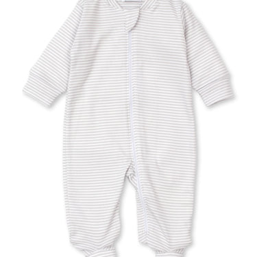 Kissy Kissy - Stripes Footie With Zipper - Silver, Pink, or Blue