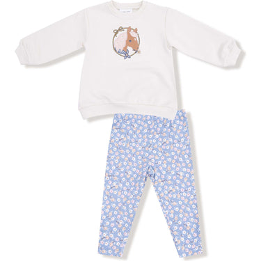 Angel Dear - Oversized Puff Sleeve French Terry Sweatshirt And Bamboo Legging - Country Calico