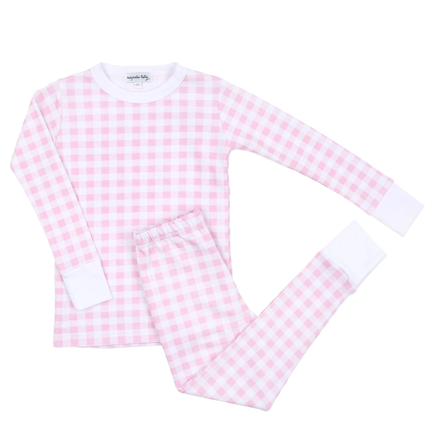 Magnolia Baby - Baby Checks Fall 23 Long Pajamas - Pink