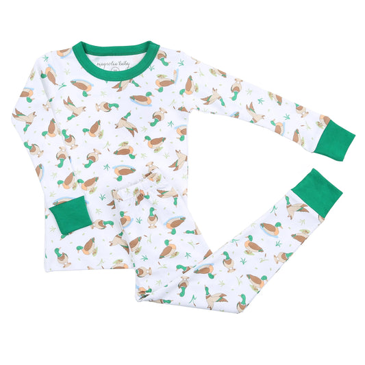 Magnolia Baby - Majestic Mallard Long Pajamas - Green