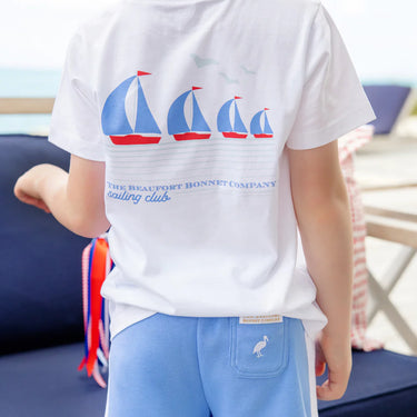 Beaufort Bonnet - Worth Avenue Sir Proper's T-Shirt -  White with Sailboats