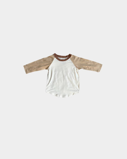 Babysprouts - LS Baseball Tee - Cream/Wheat