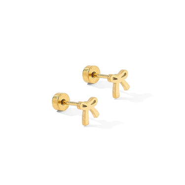 Linny Co - Ruby Bow Screwback Stud Earrings
