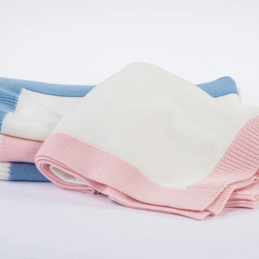 A Soft Idea - Jersey Knit Blanket with Contrast Rib Border